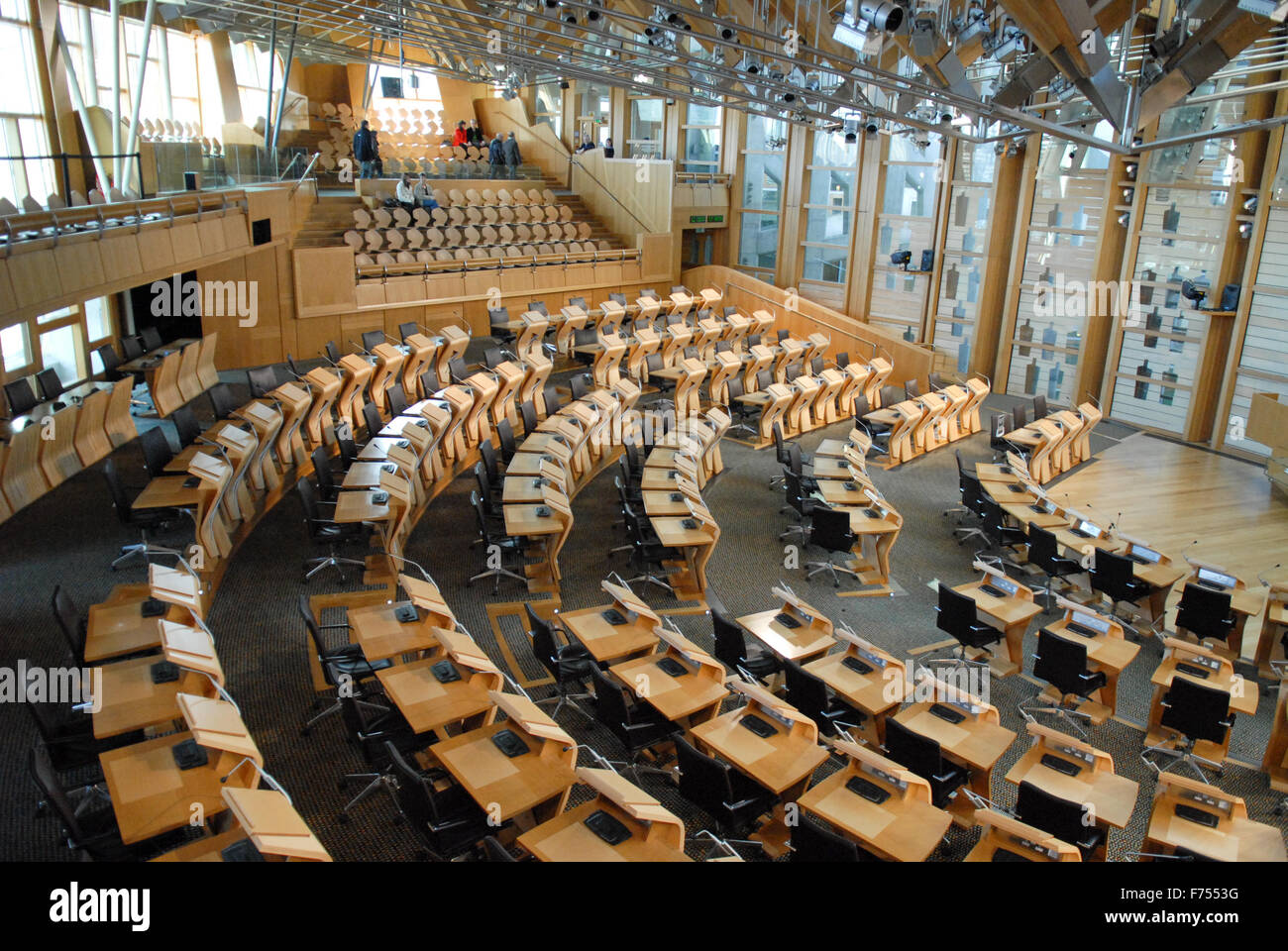 Hémicycle du Parlement écossais à Édimbourg, en Écosse. Banque D'Images