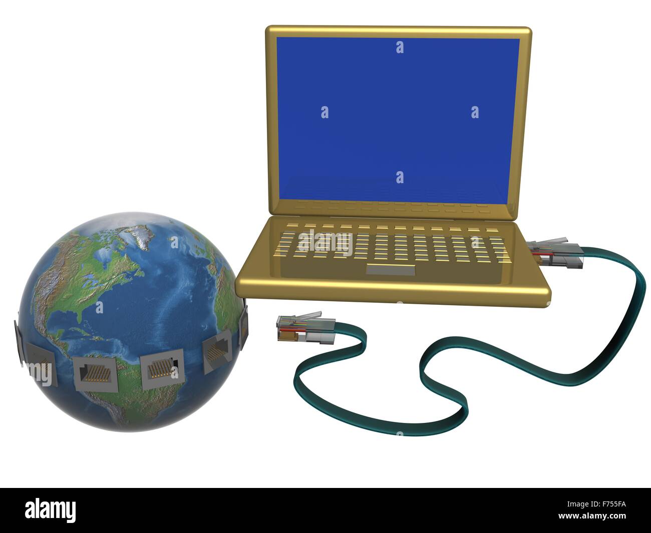 Dans le monde de la communication. Image 3D. Banque D'Images