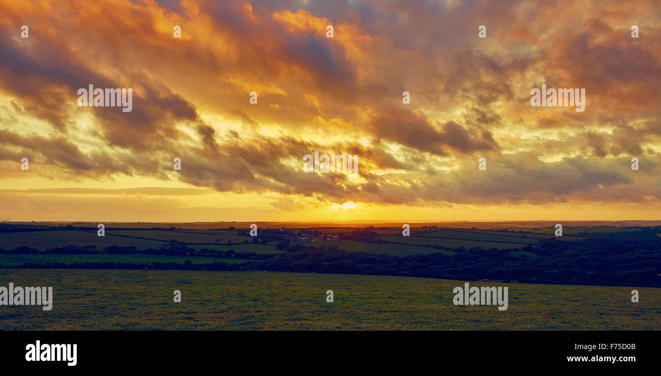 Ciel en feu Banque D'Images
