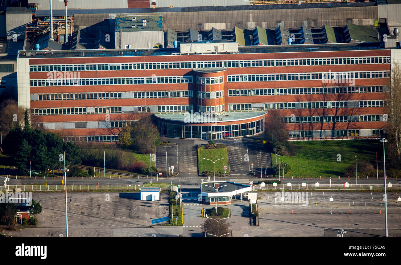 Entrée à partir de 1 Opelwerk avec logo manquant, usine Opel 1, démolition, Ruhr, Bochum, Rhénanie du Nord-Westphalie Allemagne Europe Banque D'Images