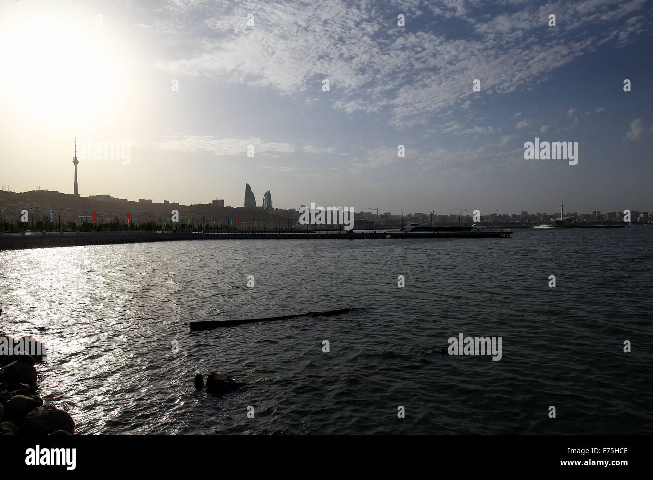 Une vue générale de Bakou, en vue de l'extérieur de la salle en cristal. Baku2015. 1er jeux européens. Bakou. L'Azerbaïdjan. Le 17/06/2015. Banque D'Images