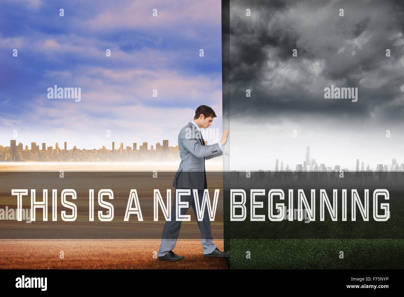 Image composite de nouvelle motivation ans message Banque D'Images