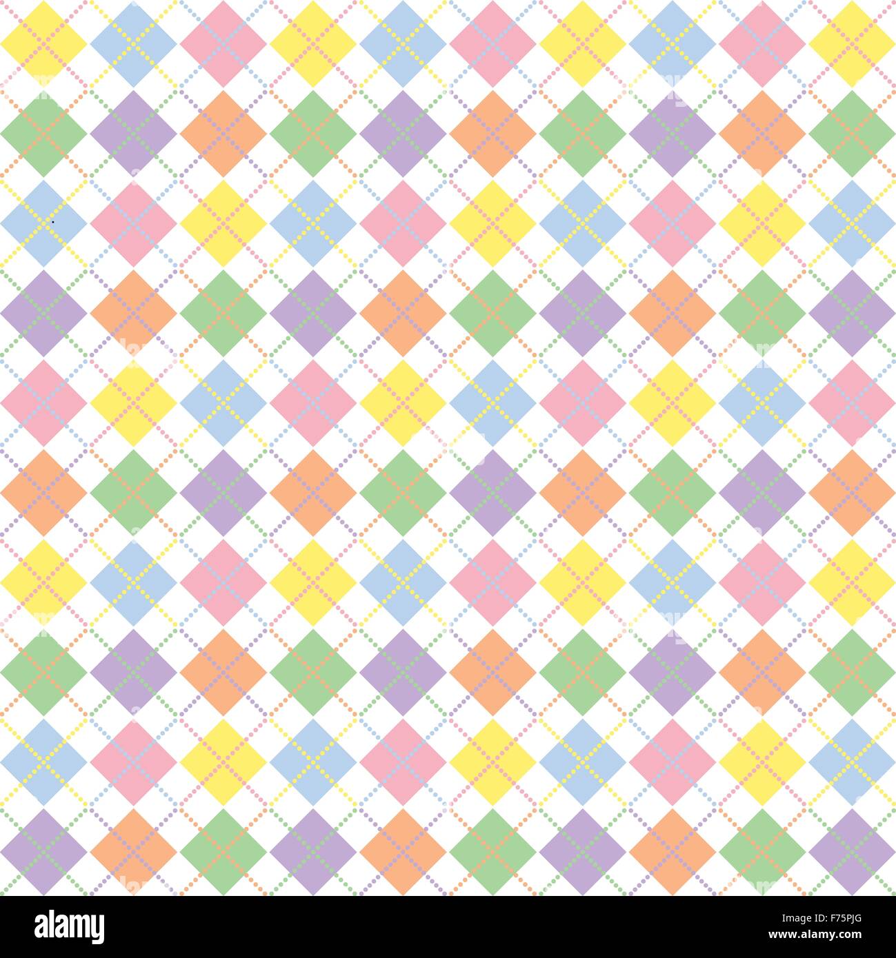 Arc-en-ciel pastel motif argyle Banque D'Images