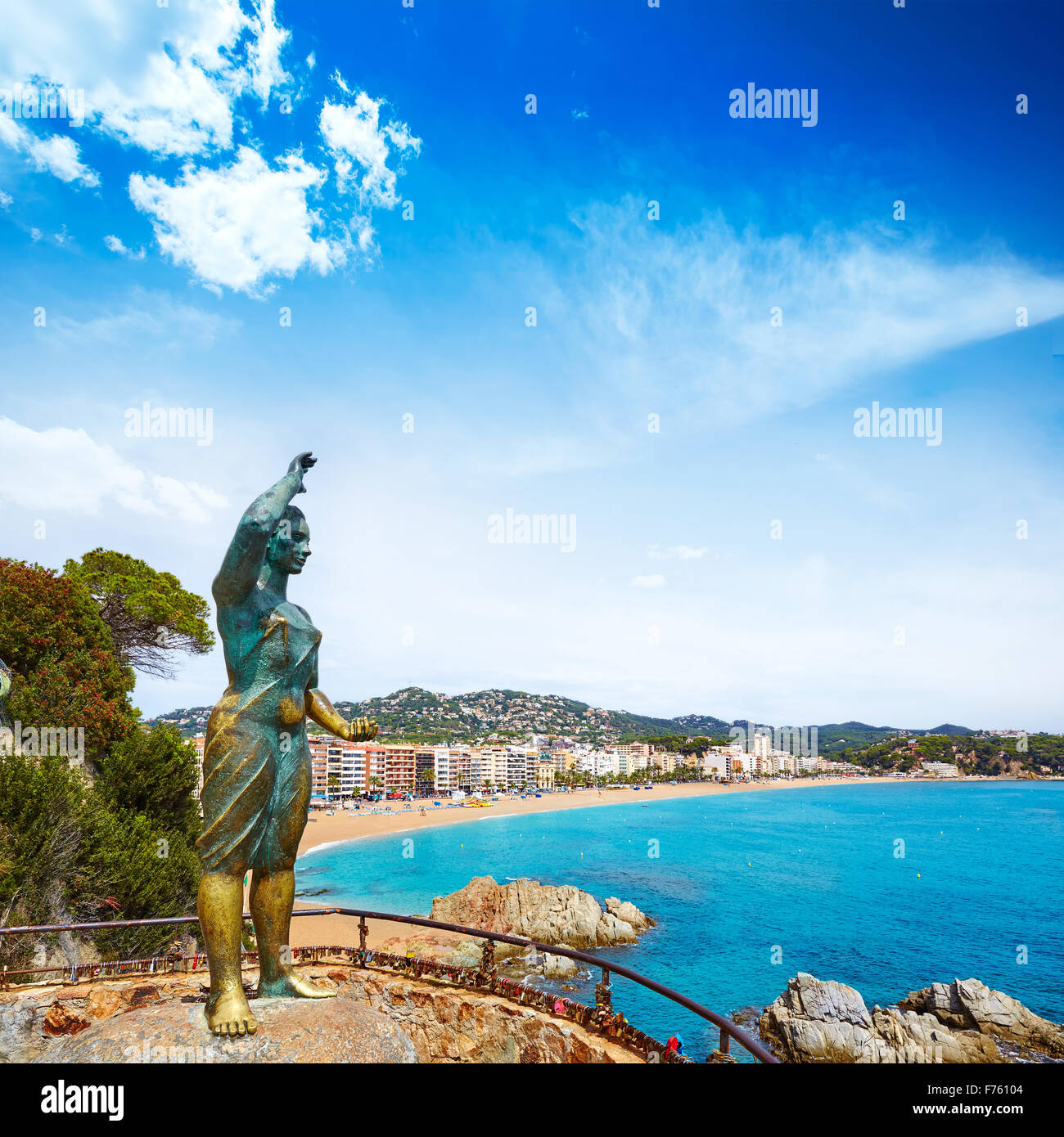 Femme de la mer à Lloret de Mar sur la Costa Brava appelé Mujer Marinera à Catalogne Banque D'Images