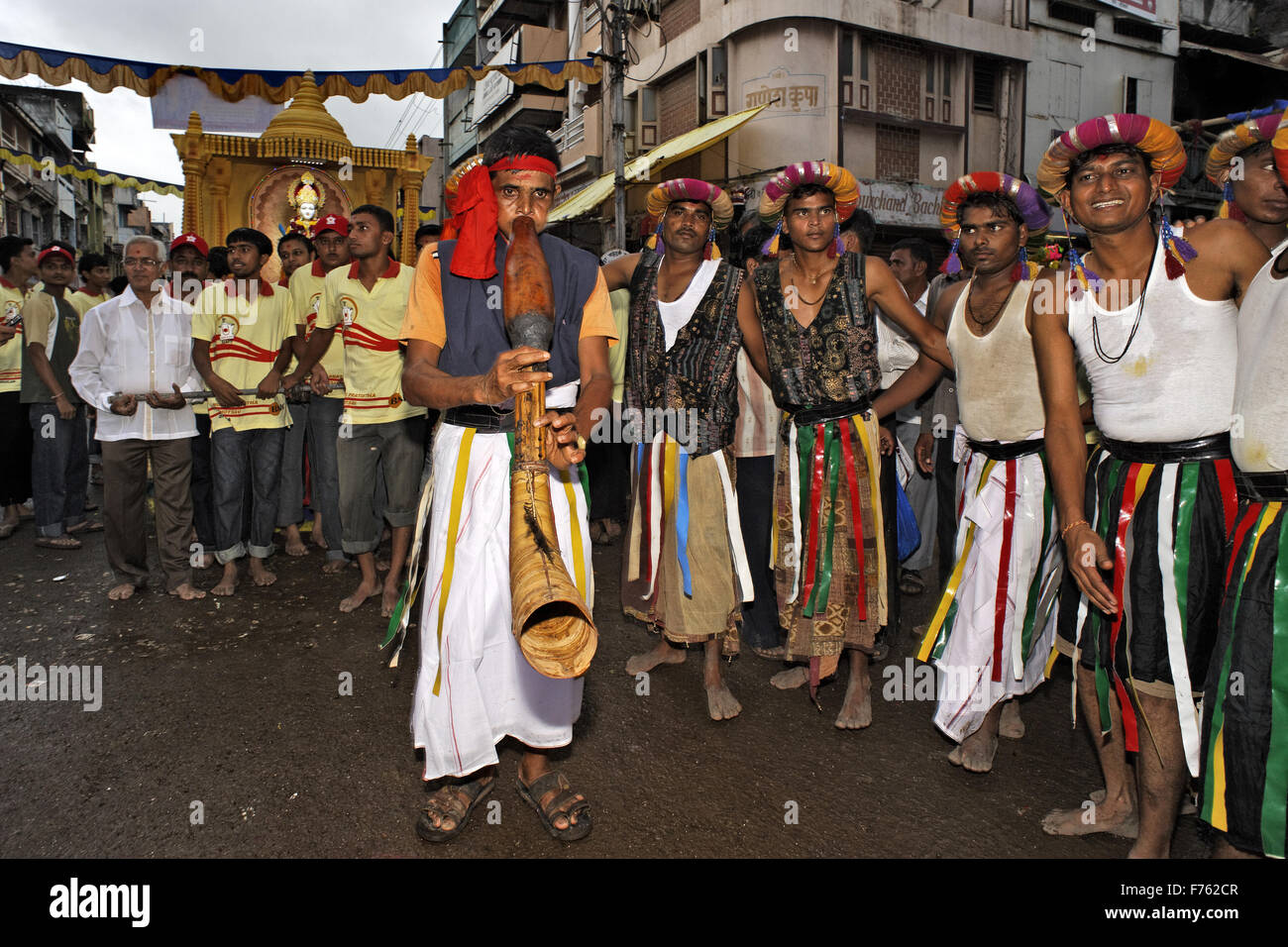Murti BAPS Swaminarayan shobha yatra dhule, Maharashtra, Inde, Asie Banque D'Images
