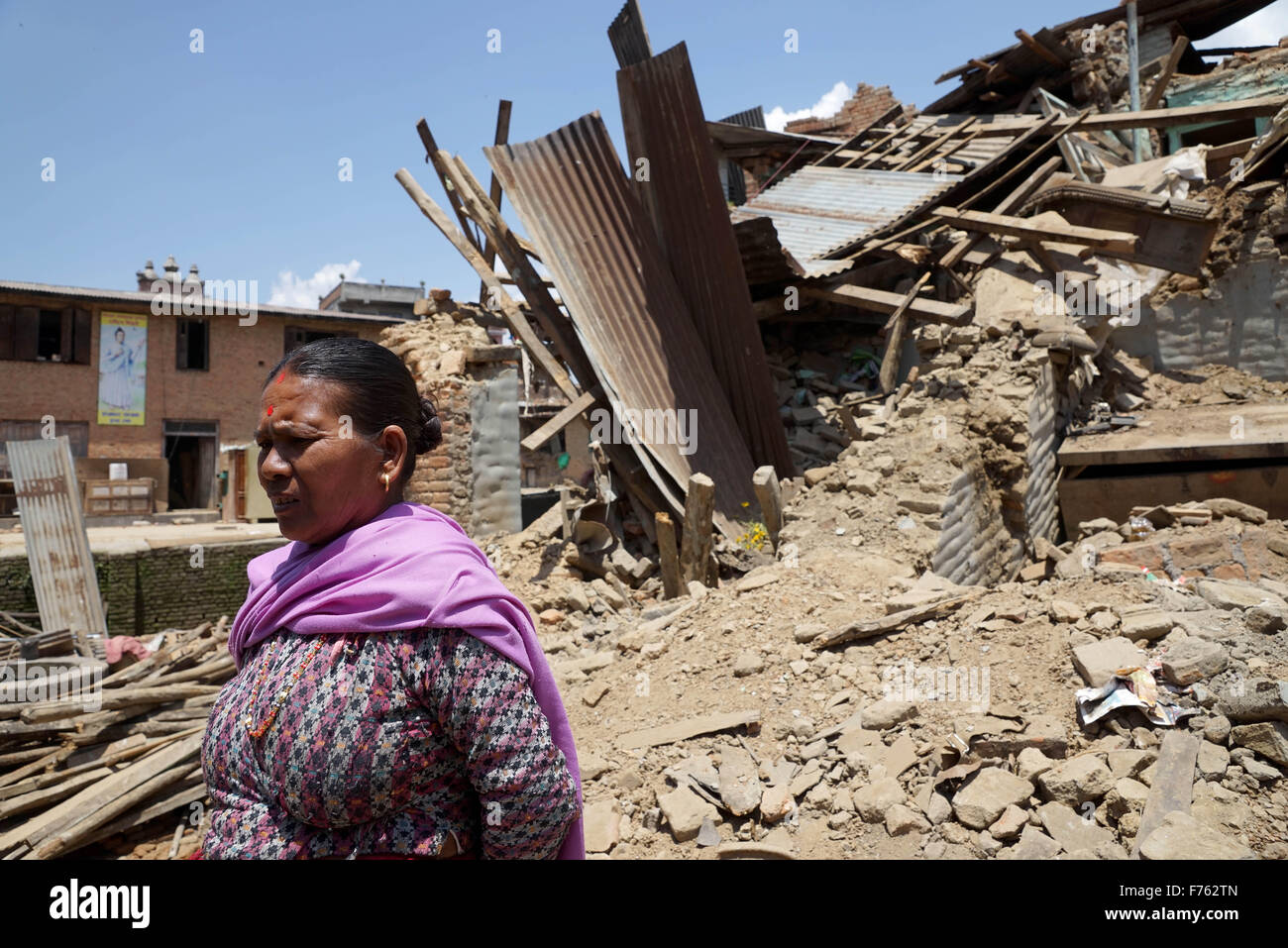 Tremblement de terre, tremblement de terre au Népal, tremblement de terre de Gorkha, tremblement de terre 2015, dégâts de tremblement de terre, Destruction de tremblements de terre, débris de tremblements de terre, tremblement de terre asiatique, Katmandou, Népal, L'Asie, l'effondrement des bâtiments Banque D'Images