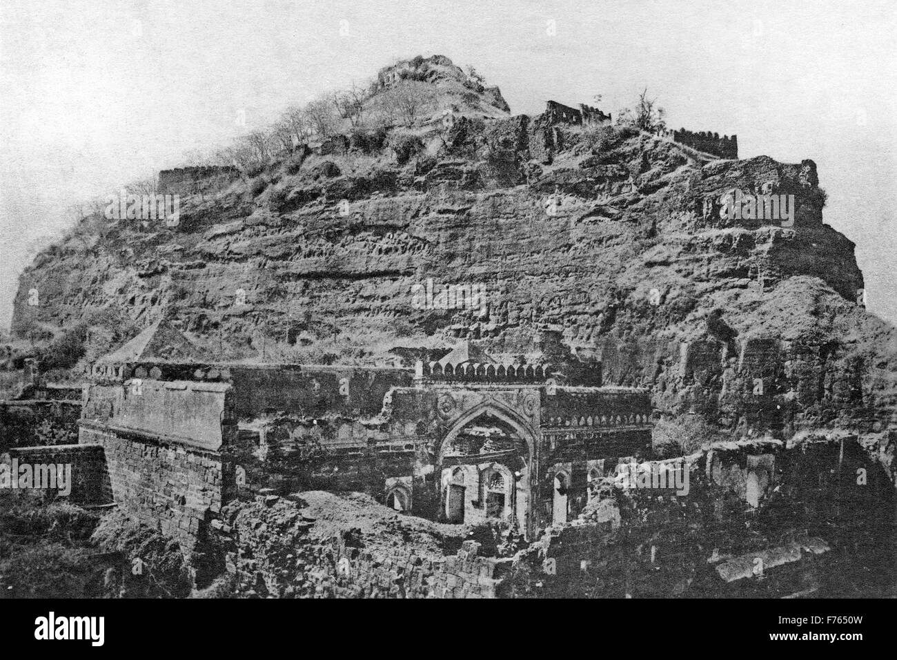 Mur Fort Daulatabad, aurangabad, Maharashtra, Inde, Asie Banque D'Images