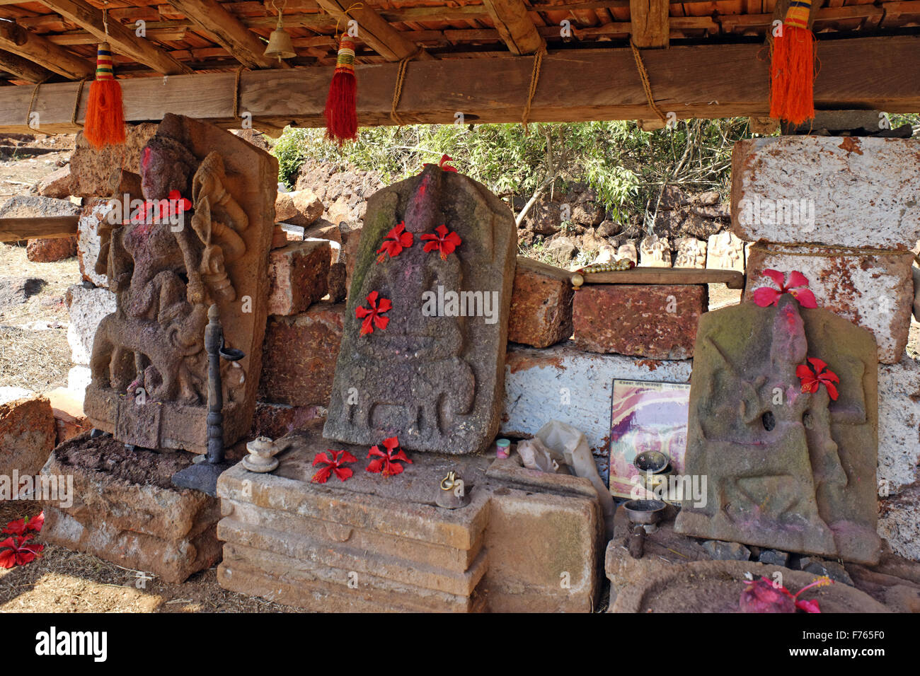 Deity, village palvni, mandandadh, maharashtra, inde, asie Banque D'Images