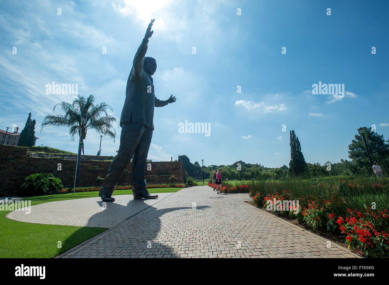 PRETORIA, AFRIQUE DU SUD - Mandela Sculpture à Union Hall (Capitol). Banque D'Images