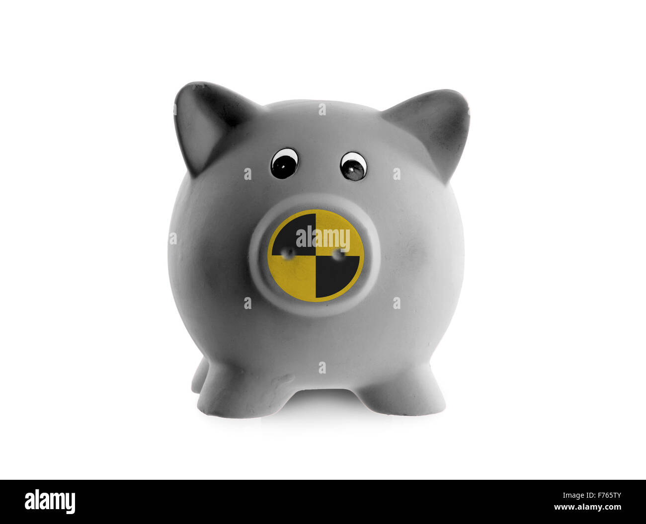 Tirelire en céramique (crash test dummy) isolated on white Banque D'Images