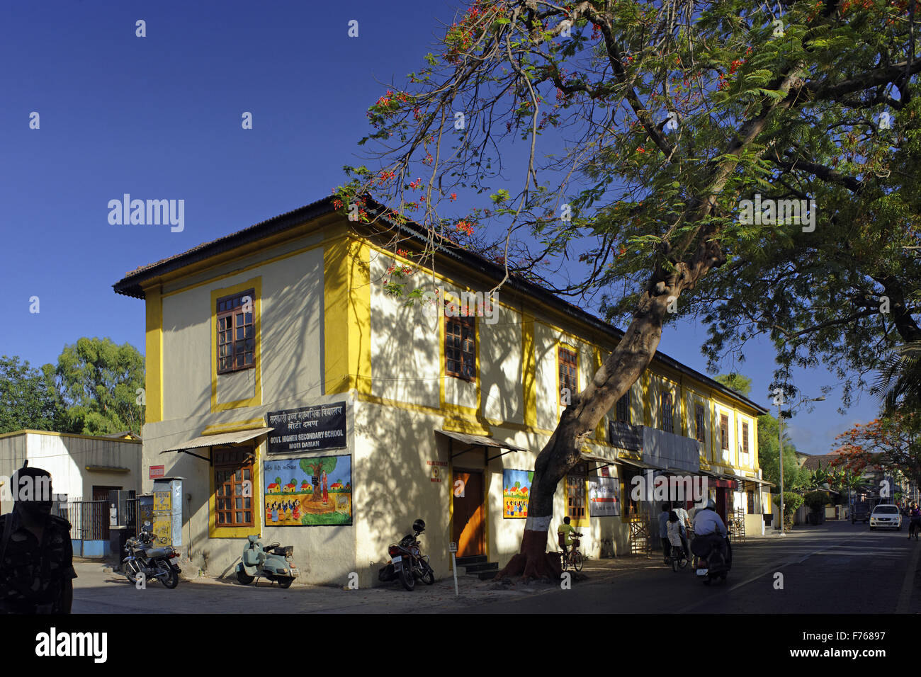 L'école secondaire supérieure moti, Daman, Banque D'Images