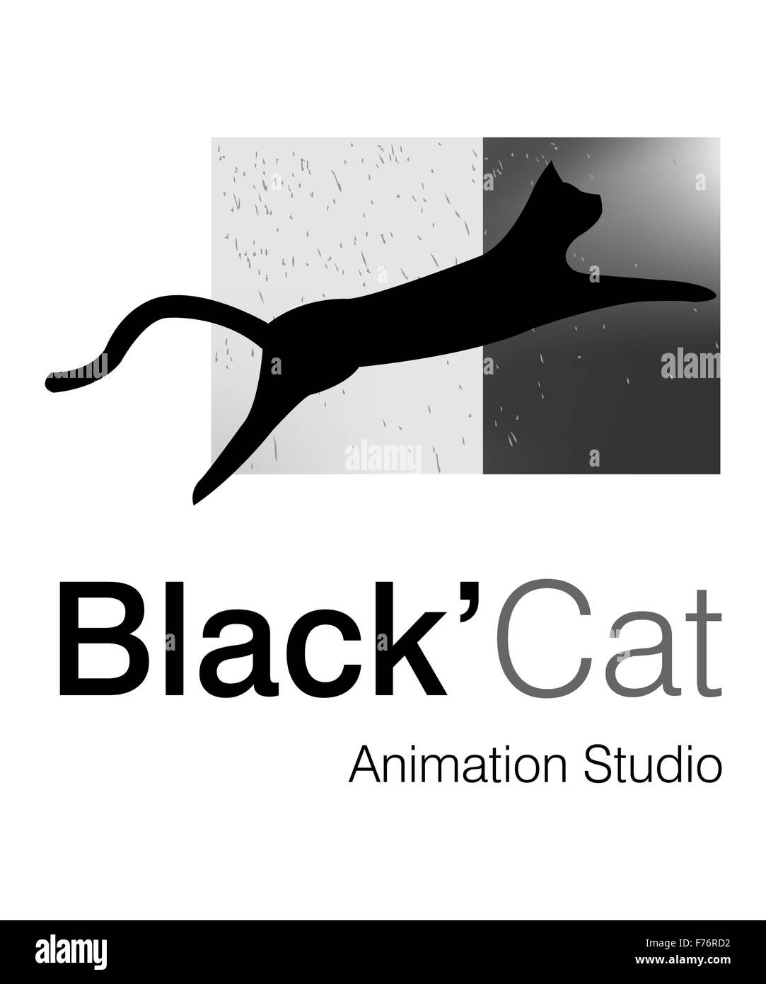 Chat noir Logo Banque D'Images