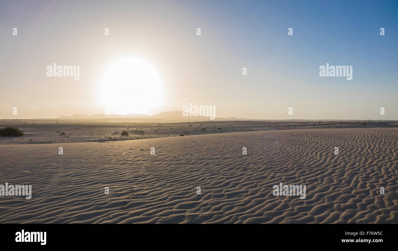 Les patrons de sable sur le parc naturel de Corralejo, Fuerteventura, Espagne Banque D'Images