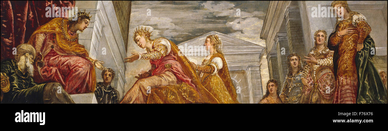 Jacopo Tintoretto - La reine de Saba et de Salomon Banque D'Images