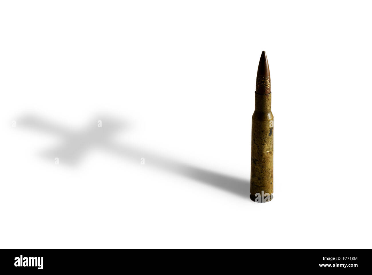 Bullet avec ombre de la Croix Banque D'Images