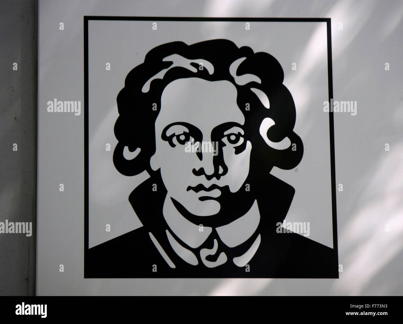 Goethe Universitaet Logo der à Frankfurt am Main mit dem man von Johann Wolfgang von Goethe, Francfort. Banque D'Images