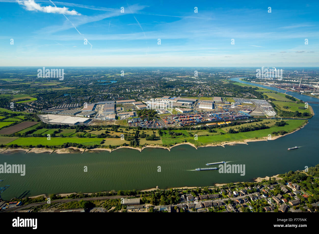 Je Logport Duisport, centre logistique Rheinhausen, Container Terminal, Port, grues, Ruhr Duisburg Banque D'Images
