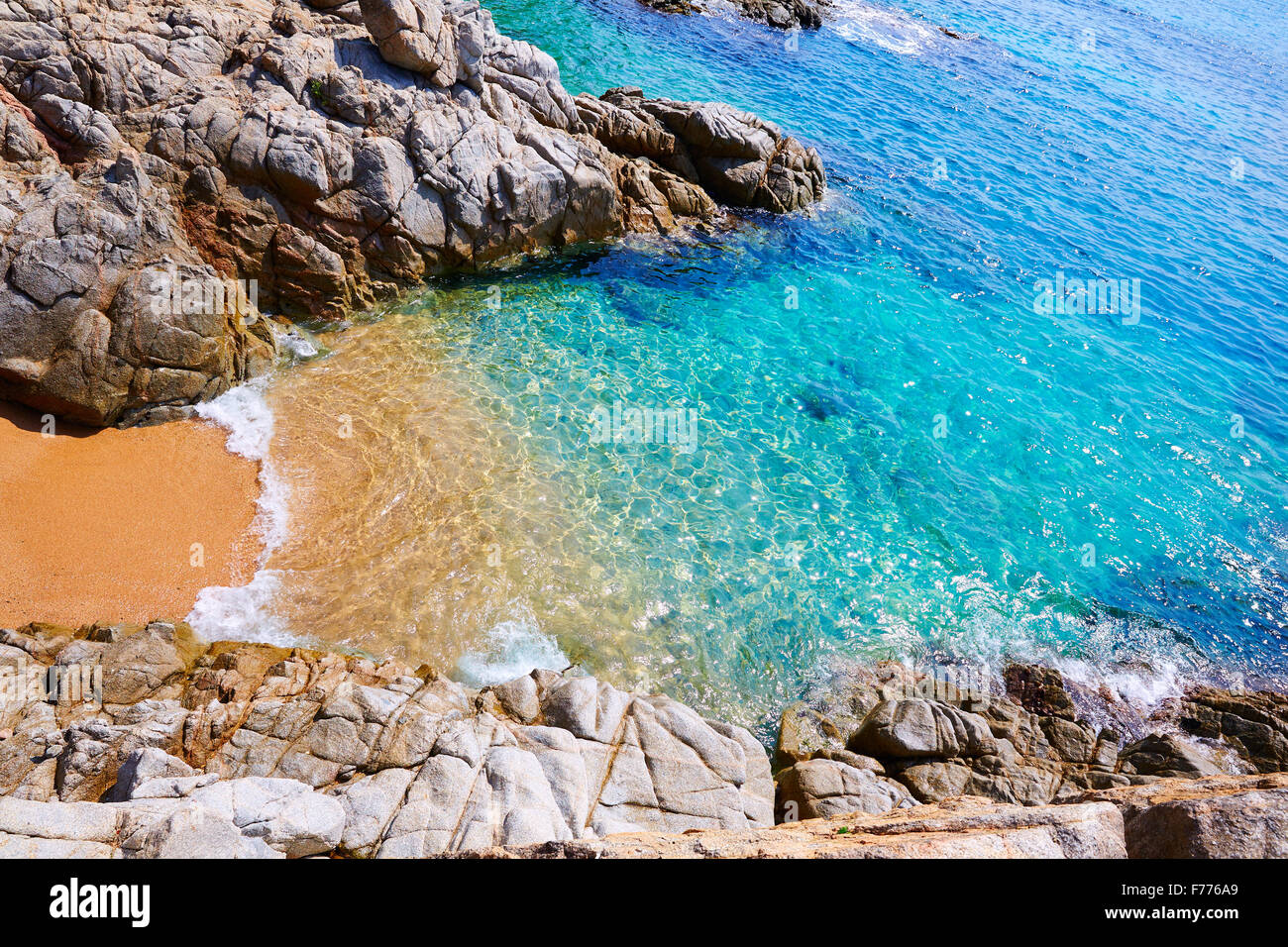 Cala Sa Boadella plage Platja de Lloret de Mar Costa Brava Catalogne Espagne à Banque D'Images