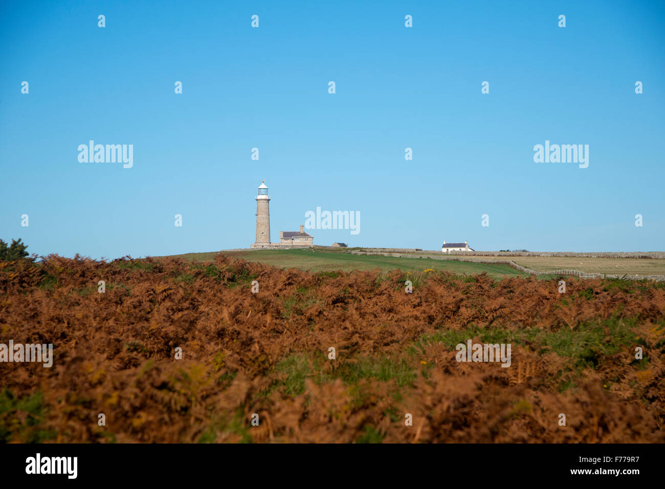 Lundy 'vieux' de la lumière de l'île le phare original, maintenant à la retraite Banque D'Images