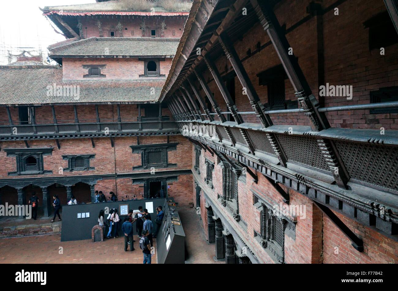 Patan Durbar Square museum architecture intérieure, 2015, Népal Banque D'Images