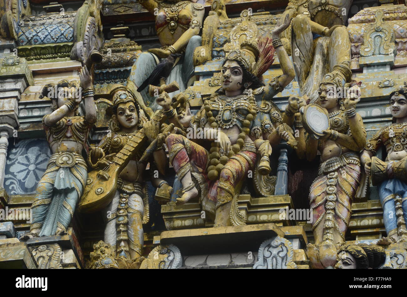 Partie d'un temple hindou à Colombo, Sri Lanka. Banque D'Images
