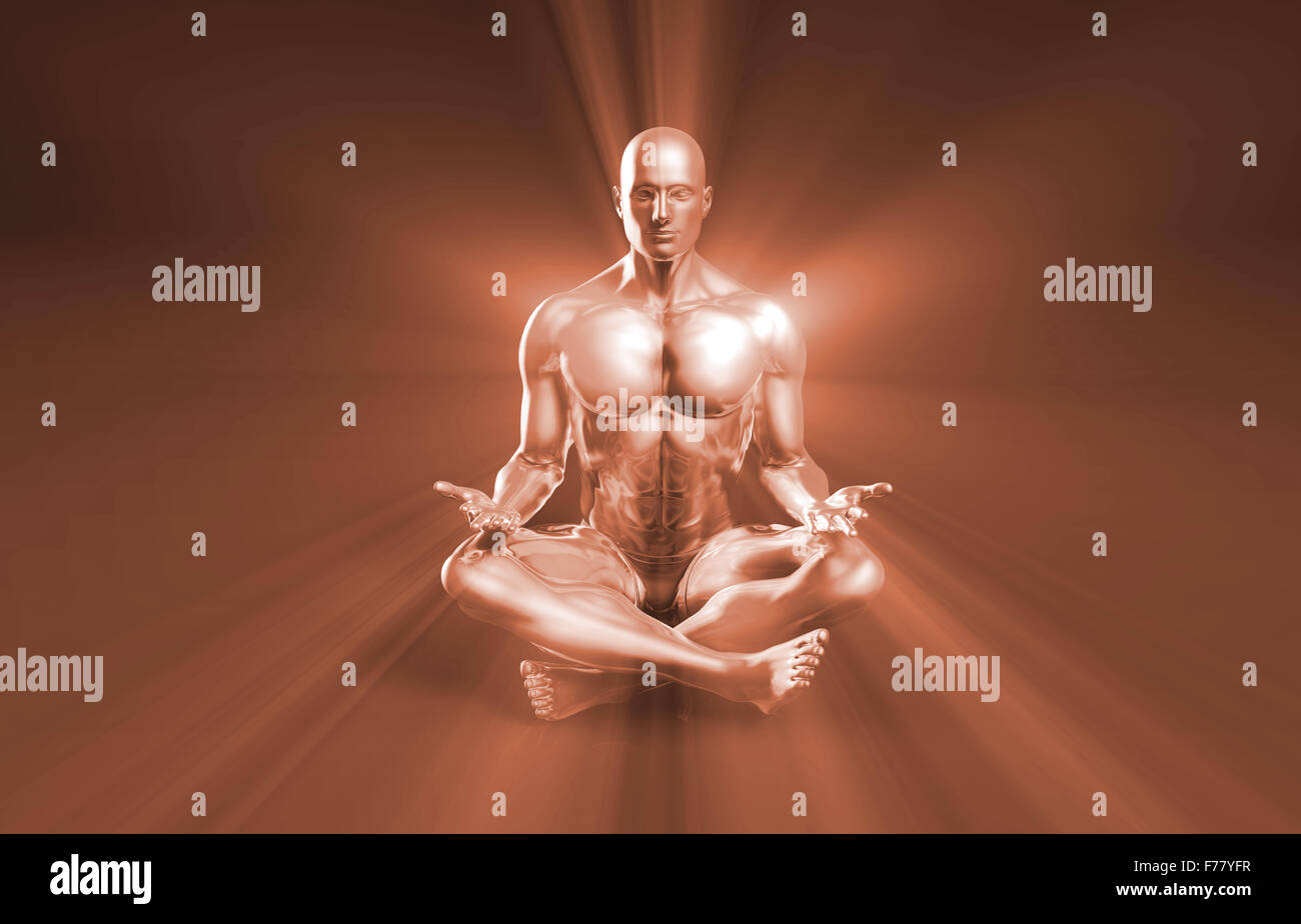 État de l'Illumination dans une classe de yoga Banque D'Images