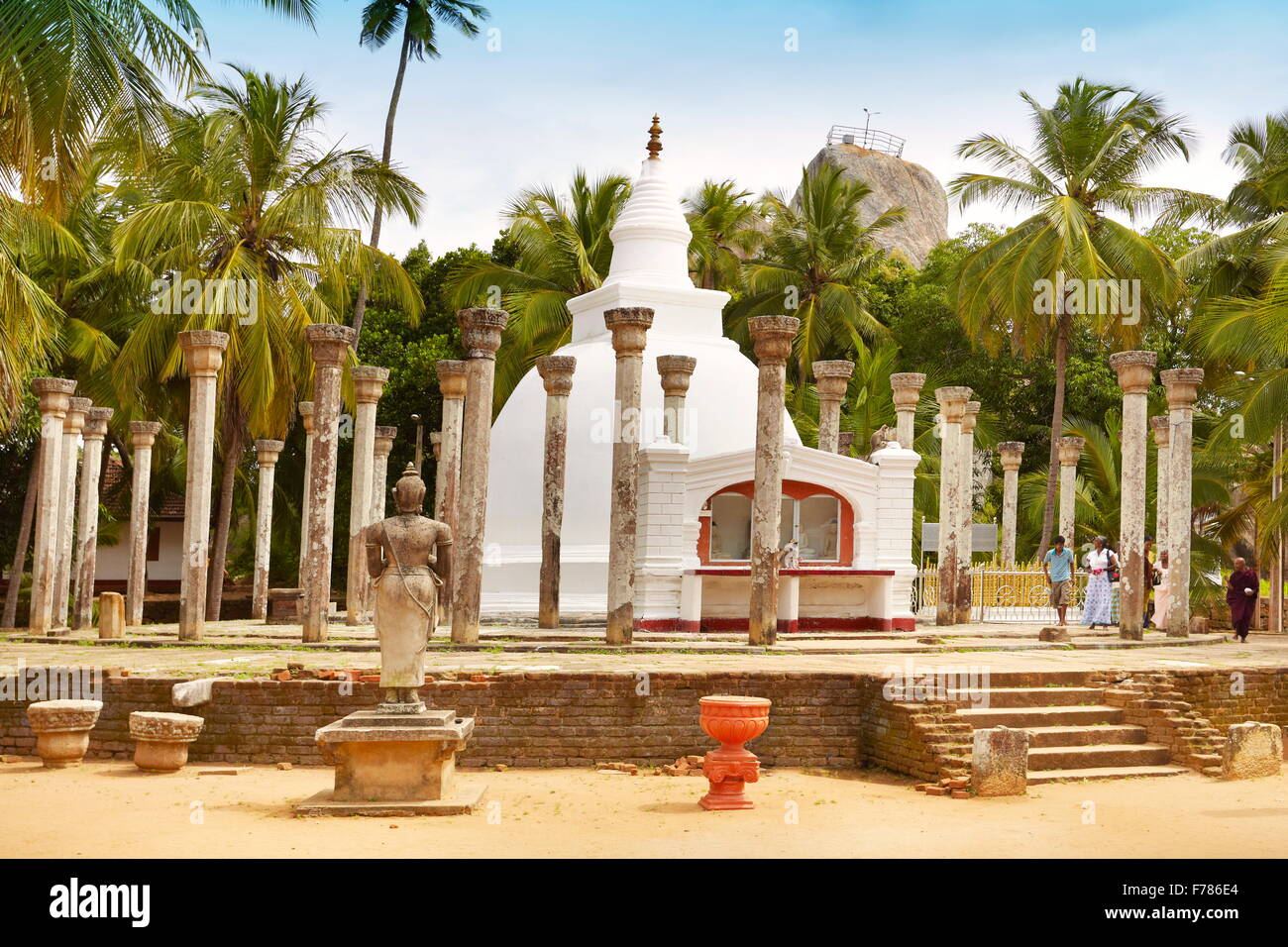 Sri Lanka - Temple Mihintale, Ambasthale Dagoba, Site du patrimoine mondial de l'UNESCO Banque D'Images