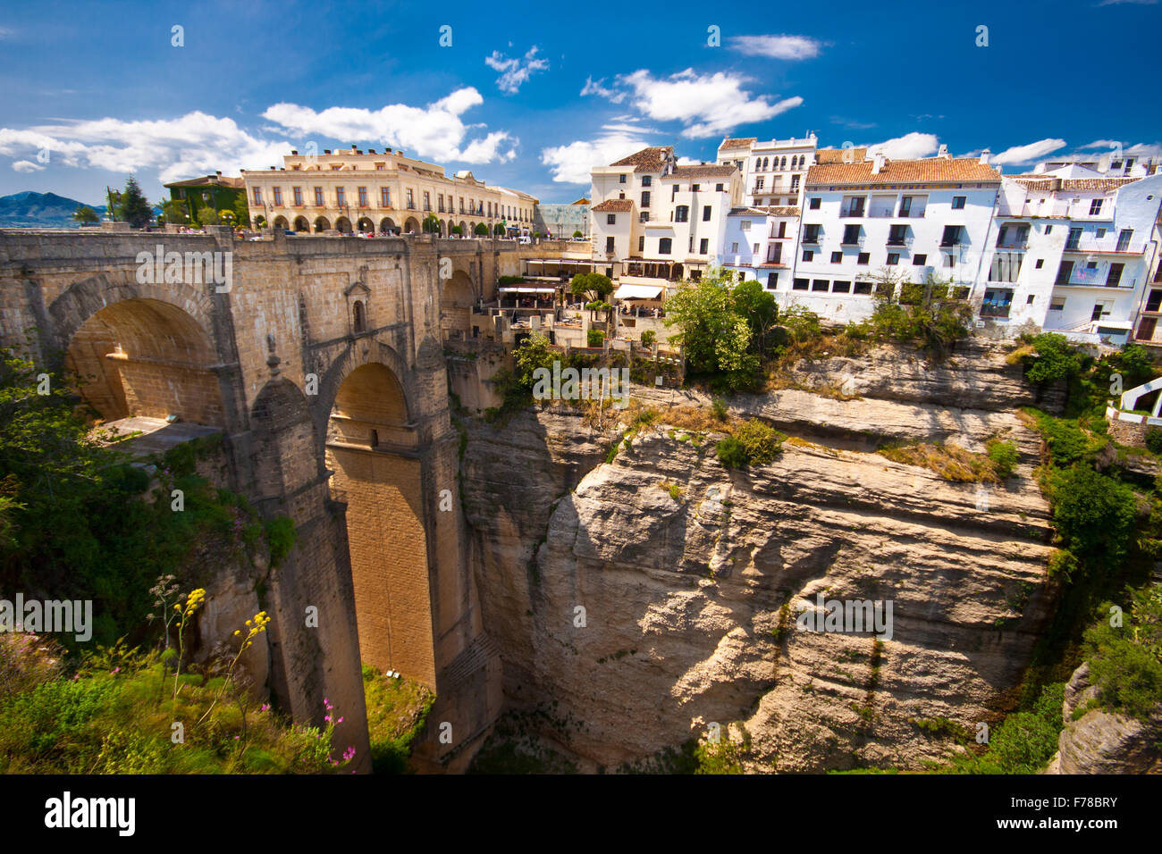 Vue panoramique de Ronda, Andalousie, Espagne Banque D'Images