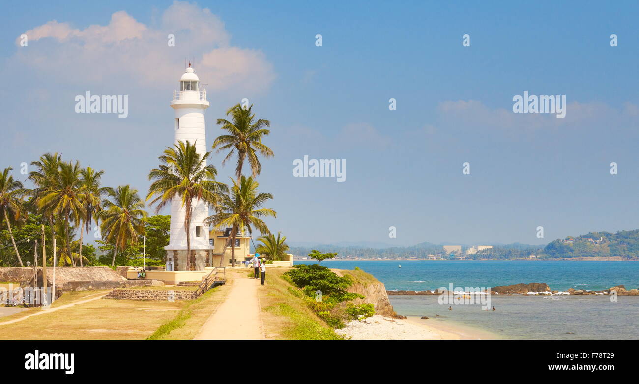 Sri Lanka - Galle, avec phare du littoral Banque D'Images