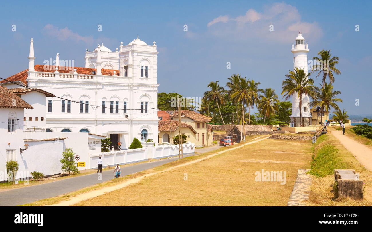 Sri Lanka - Galle, Phare et la mosquée de la vieille ville, l'Unesco Banque D'Images