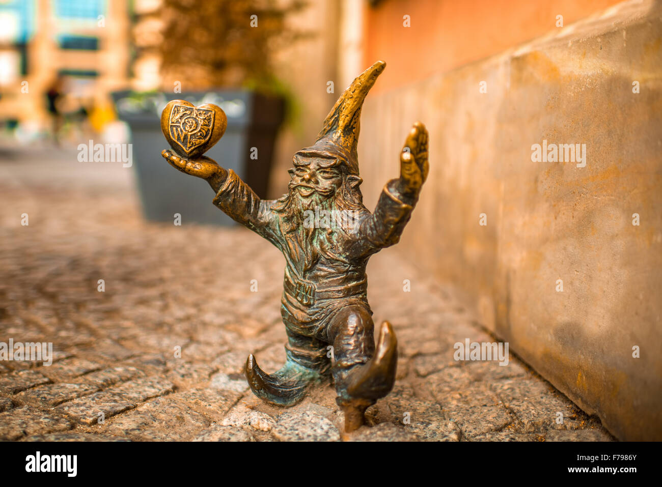 Nain petite statue sur la place du marché de Wroclaw Banque D'Images