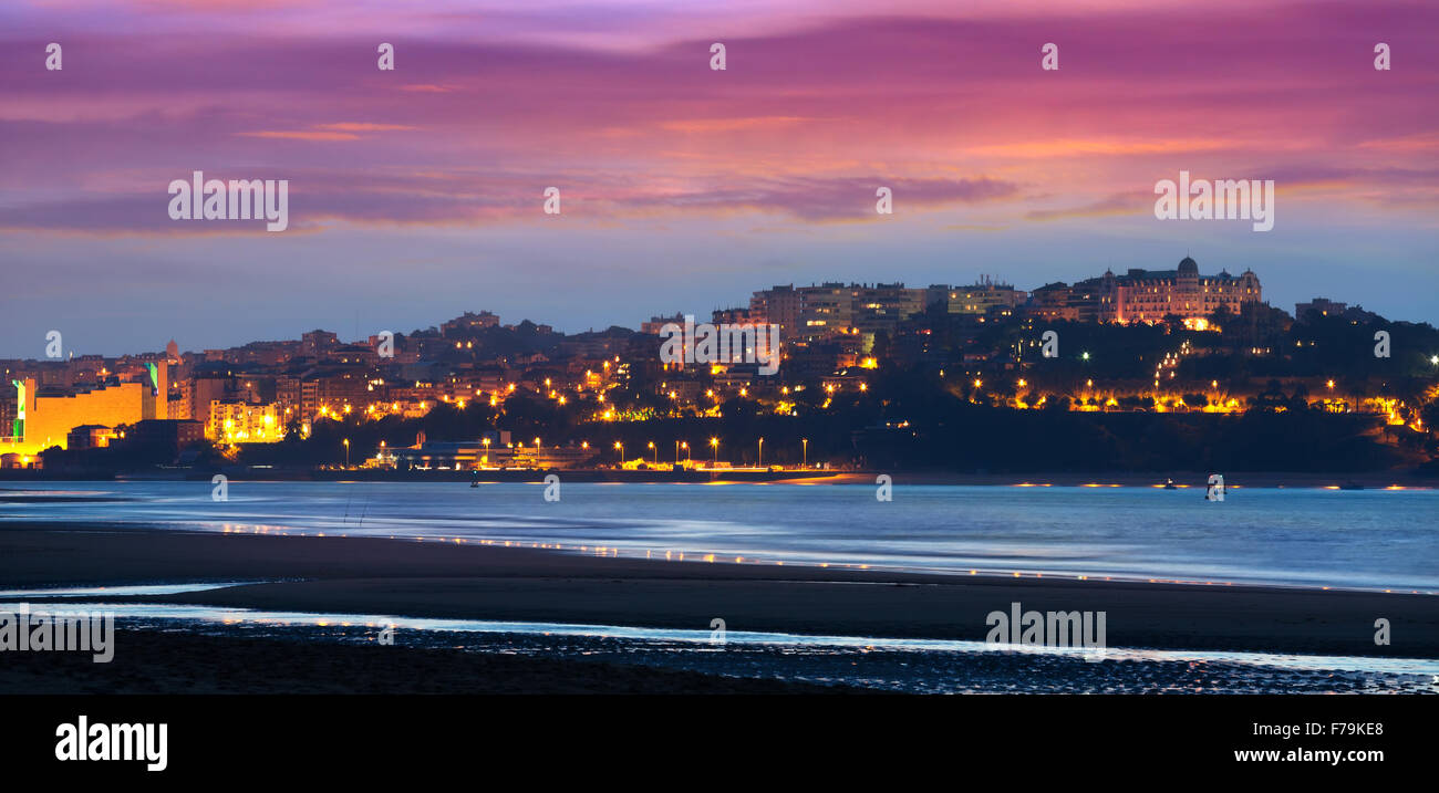 La baie de Santander en soirée. Cantabrie Banque D'Images