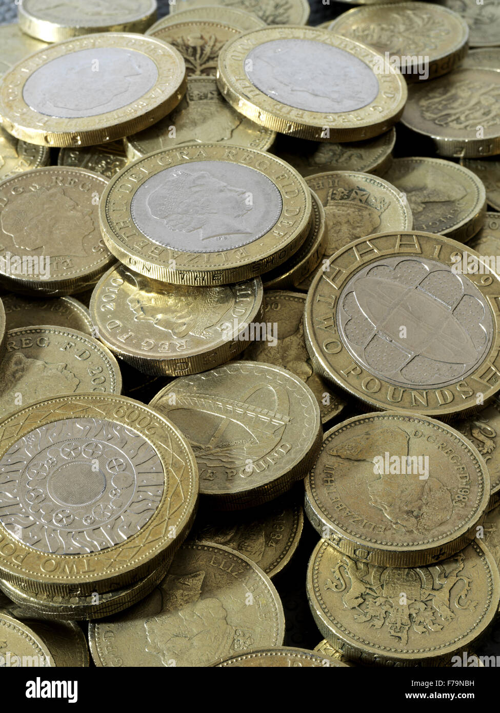 L'argent sterling britannique - utilisé des crédits Banque D'Images