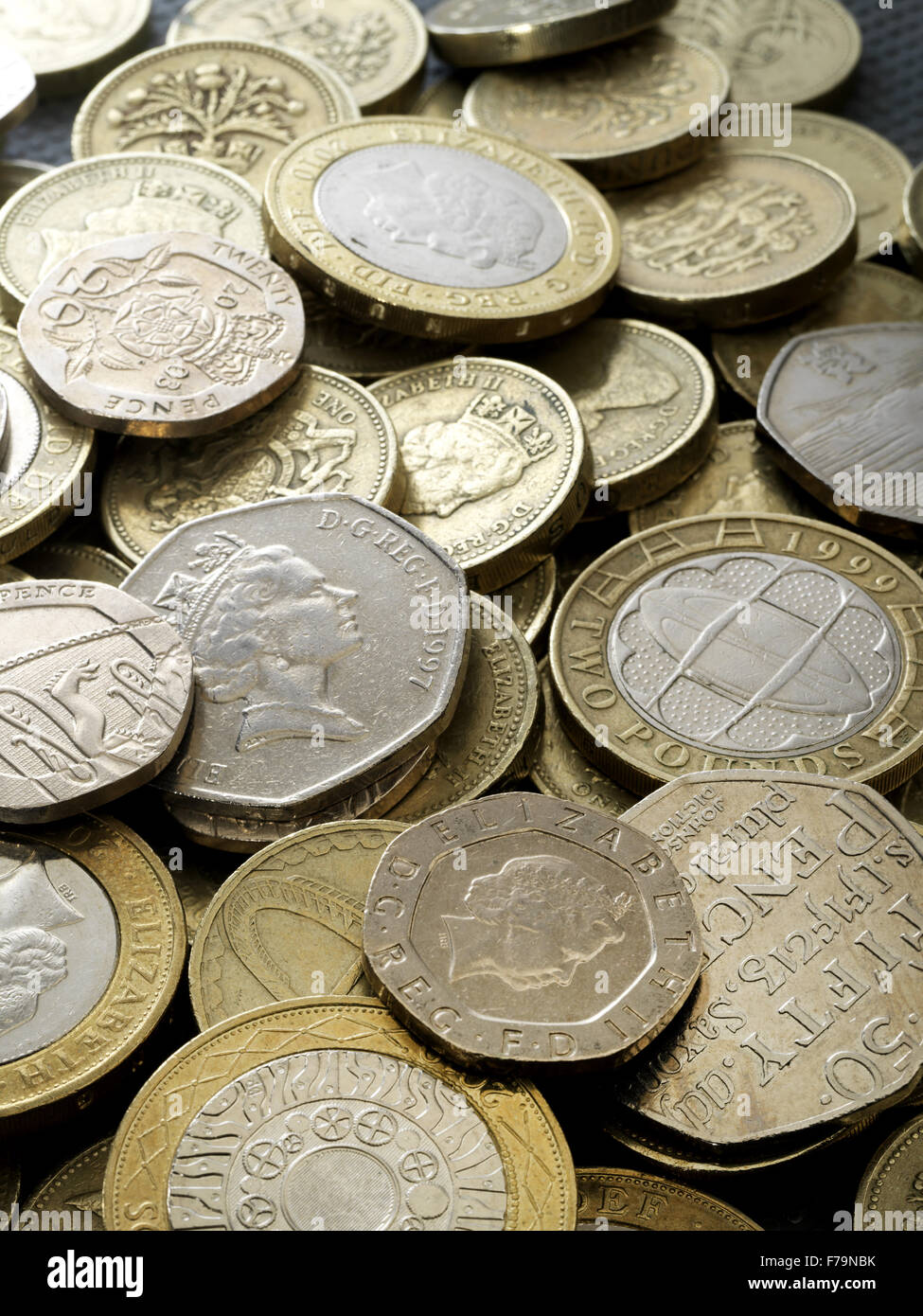 L'argent sterling britannique - utilisé des crédits Banque D'Images