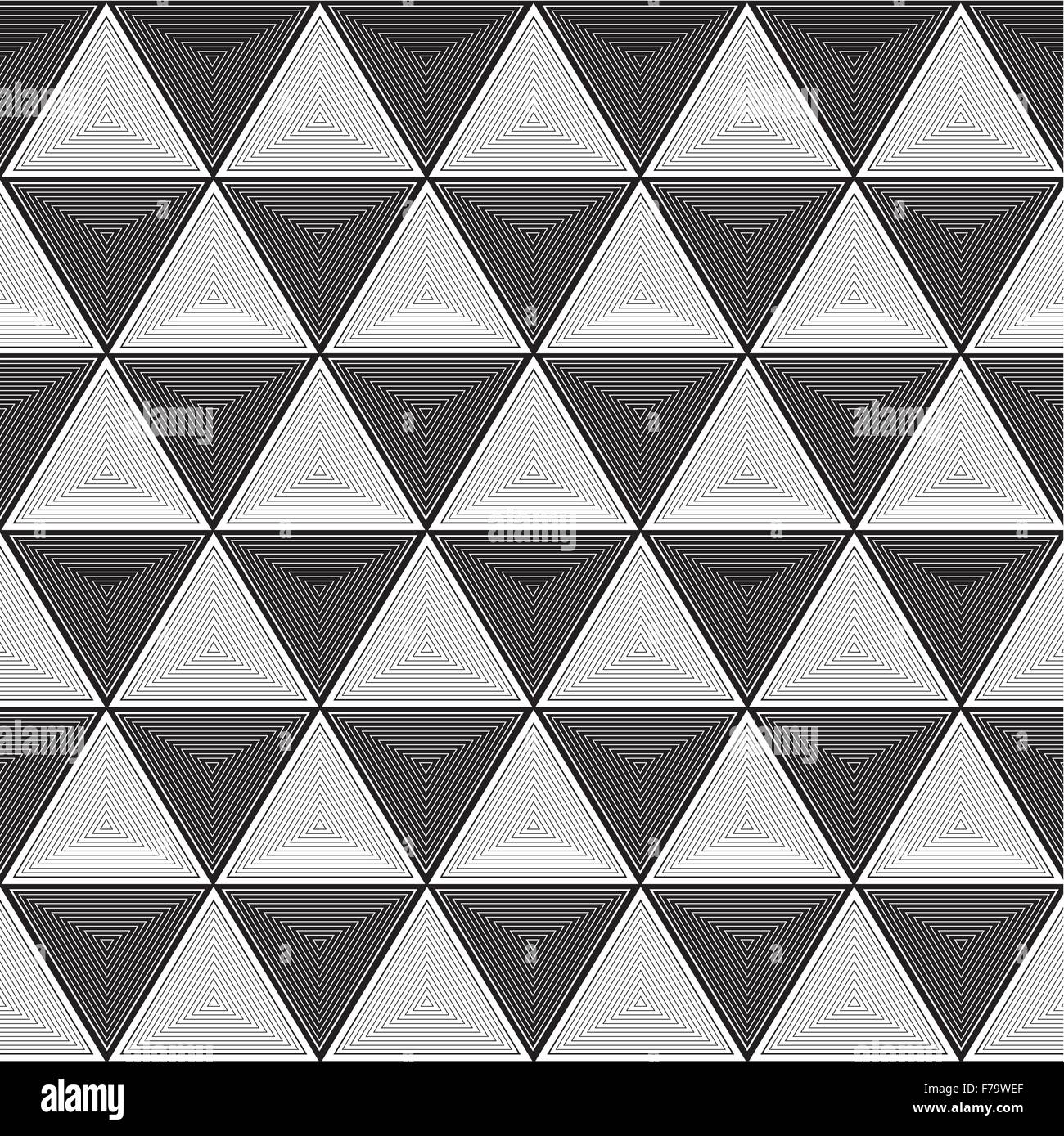 Illusion Triangle motif de fond noir et blanc Illustration de Vecteur