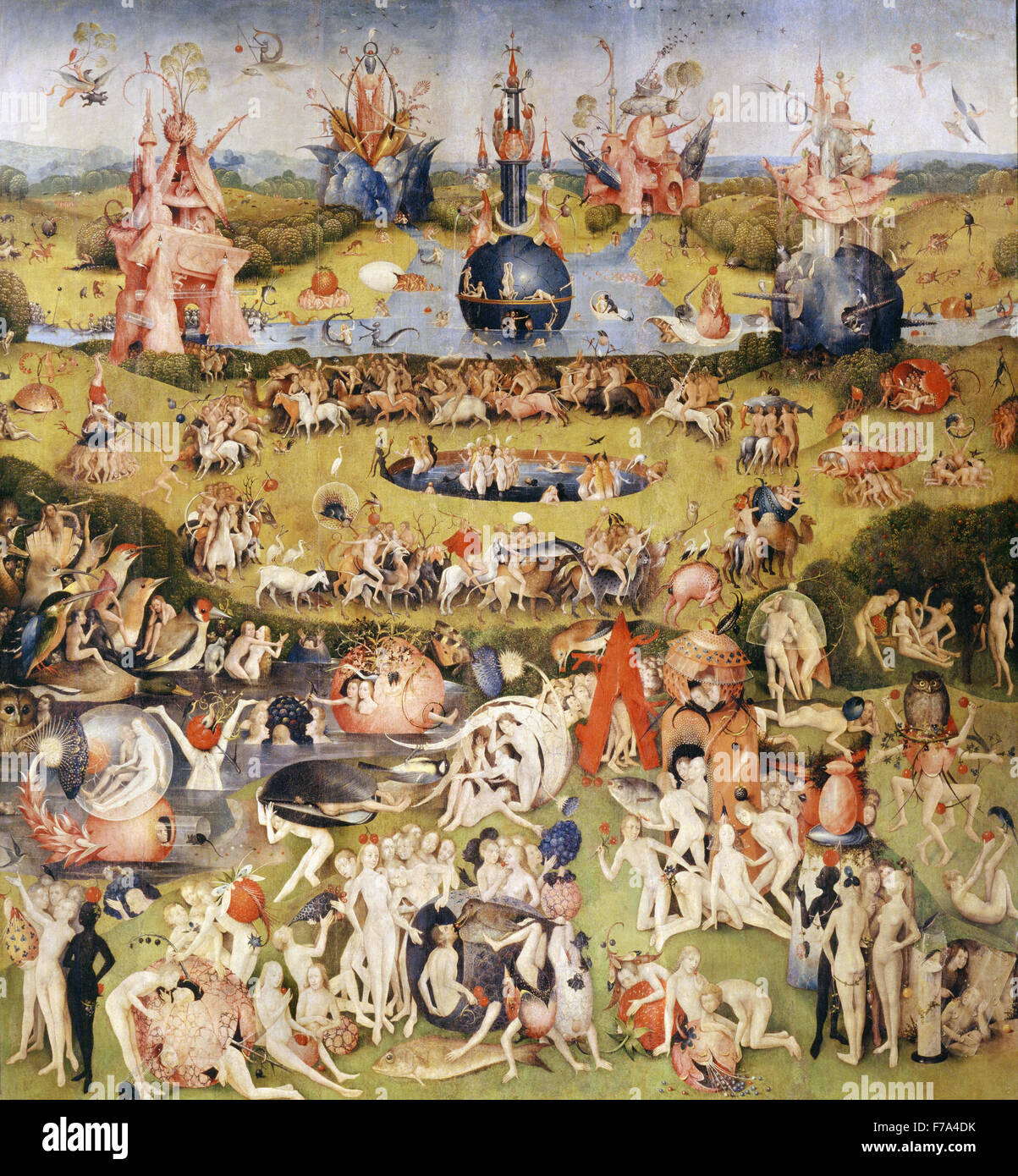 Jérôme Bosch - Le jardin des plaisirs, partie centrale - Musée du Prado Madrid Banque D'Images
