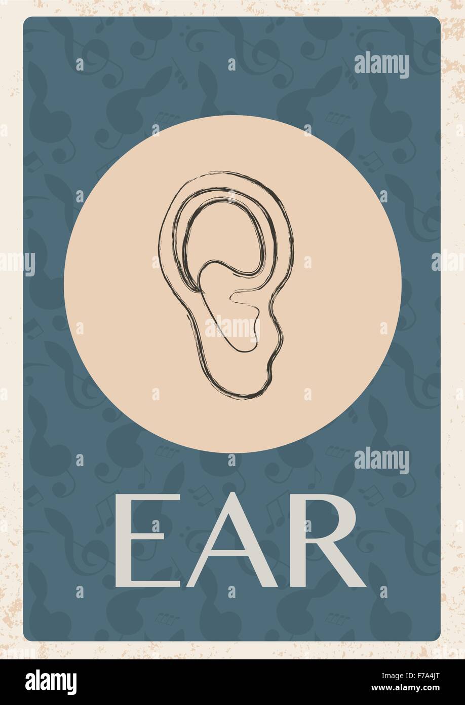 Retro grunge background avec oreille. vector illustration Illustration de Vecteur