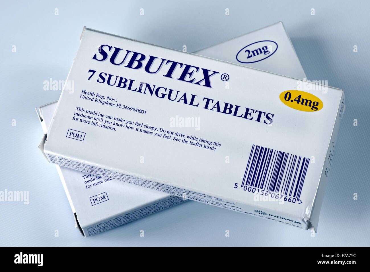 Le Subutex est une marque nom donné par l'entreprise pharmaceutique qui la produit. Un modérateur d'opium qui contient la buprénorphine. Banque D'Images