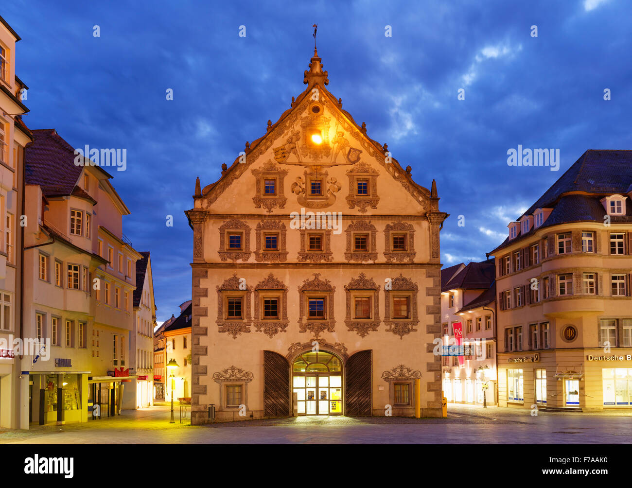 Magasin de cuir sur la Marienplatz, Ravensburg, en Haute Souabe, Bade-Wurtemberg, Allemagne Banque D'Images