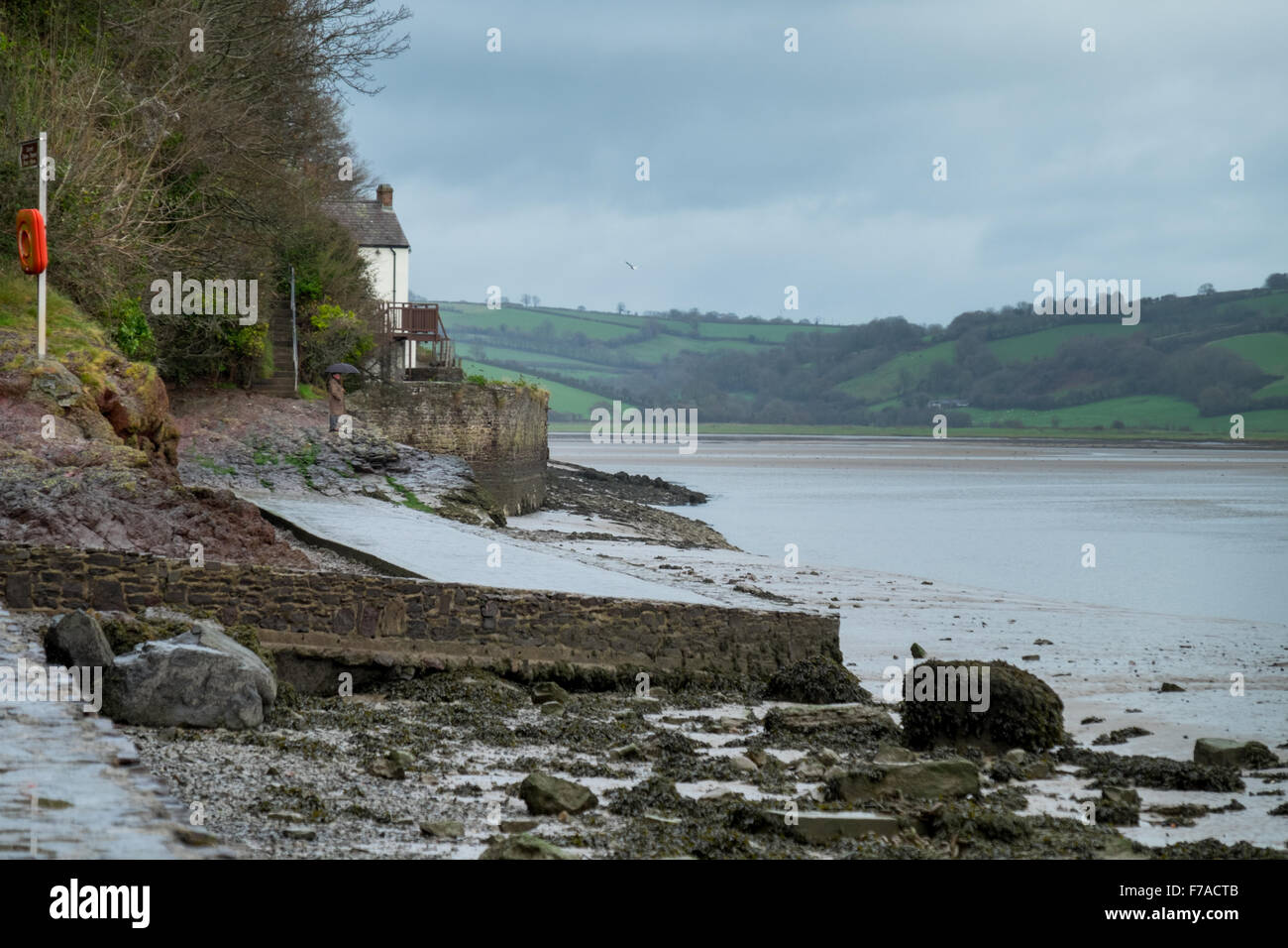 La remise à bateaux, situé à Laugharne, est l'endroit où le poète Dylan Thomas (1914-1953) a vécu. Laugharne, Carmarthenshire, Pays de Galles, Royaume-Uni. Banque D'Images