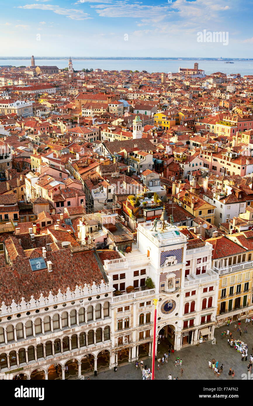 Venise - vue depuis le Campanile du Clocher, Venise, Italie, l'UNESCO Banque D'Images