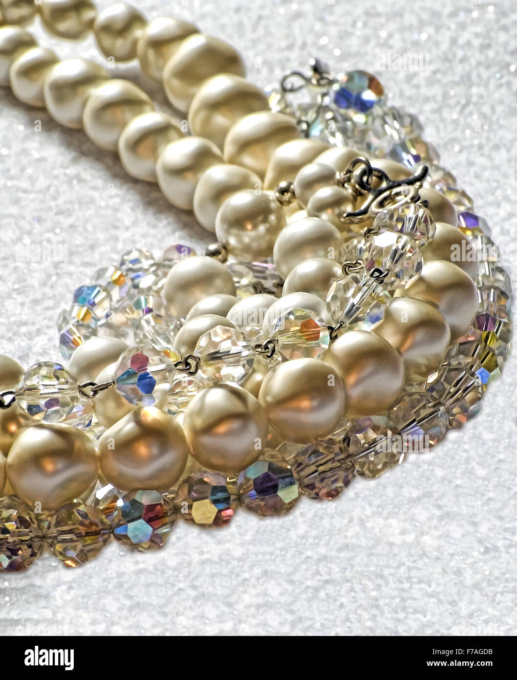 Perles de Cristal et perles d'eau douce Banque D'Images