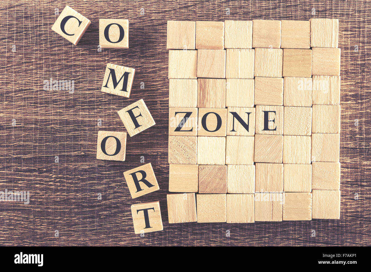 Sortez de votre zone de confort concept Banque D'Images