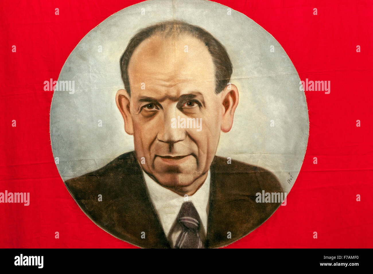 Tchécoslovaquie communiste. Portrait d'Antonin Zapotocky, deuxième président communiste (1953-1957) Banque D'Images