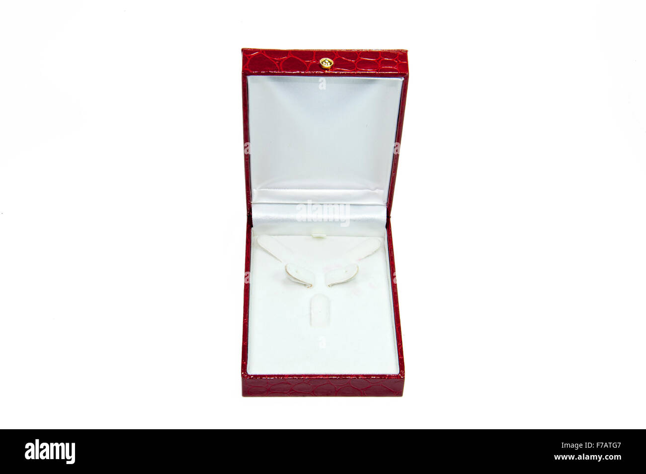 Boîte à bijoux vide isolated on white Banque D'Images