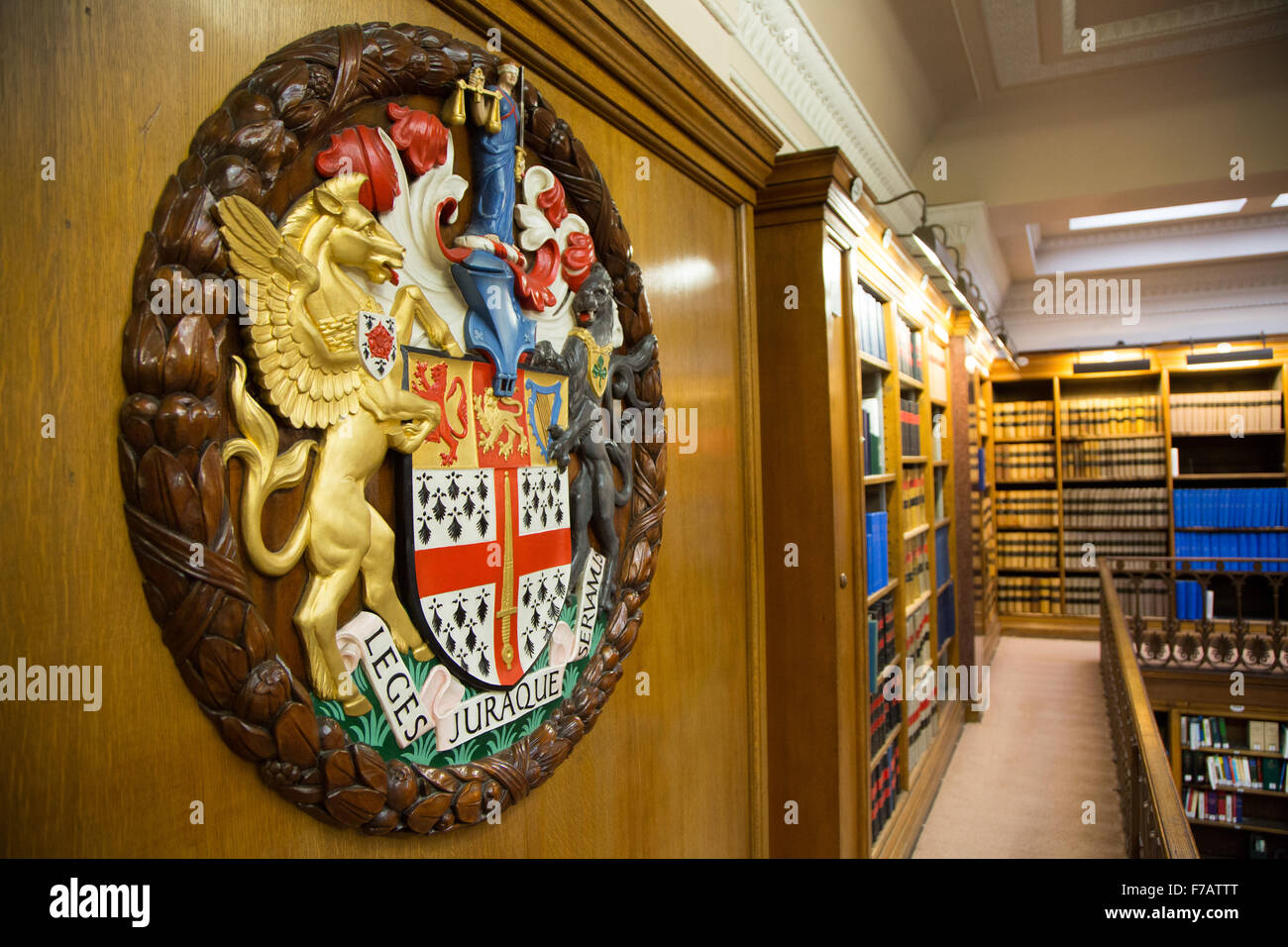 Armoiries à la bibliothèque de la Law Society, Londres Banque D'Images