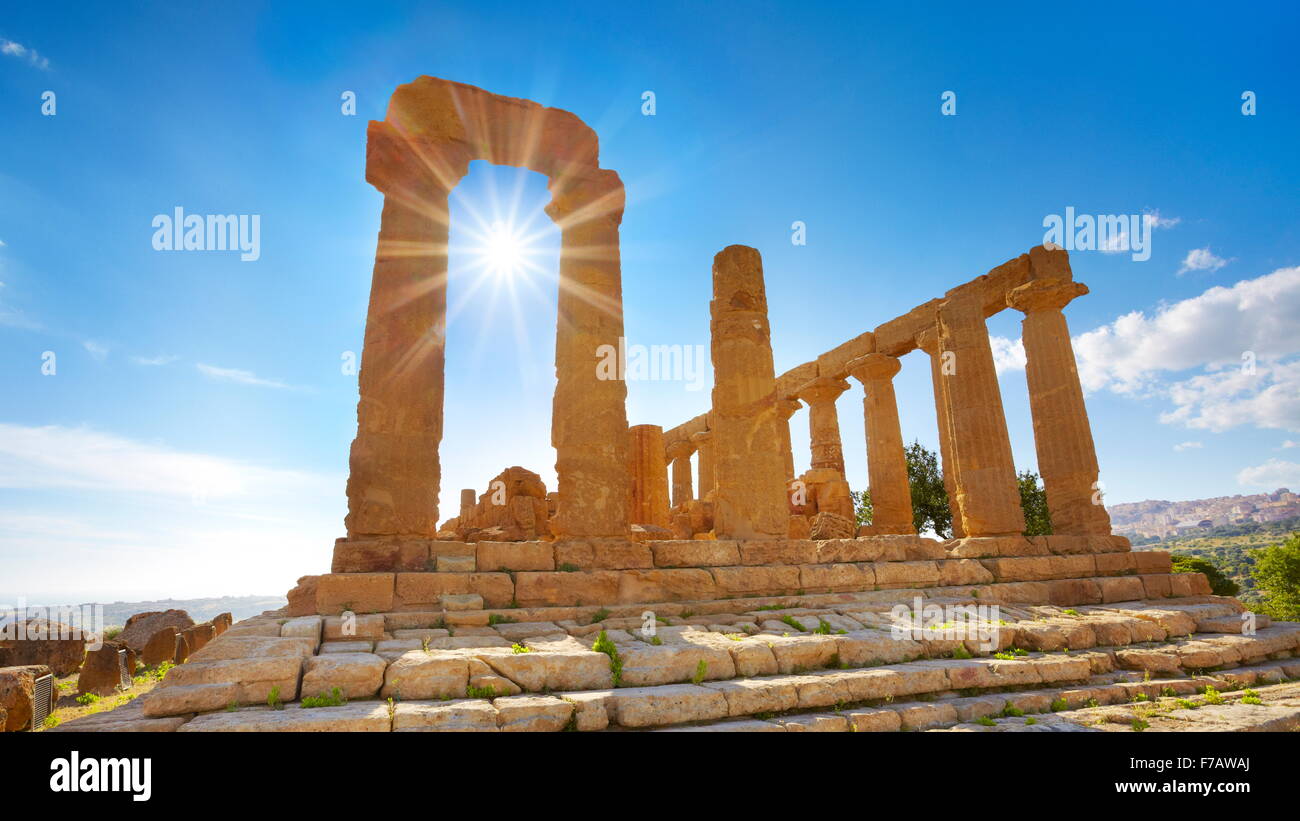 Agrigente - Temple de Héra dans la Vallée des Temples (Valle dei Templi), Agrigente, Sicile, Italie l'UNESCO Banque D'Images