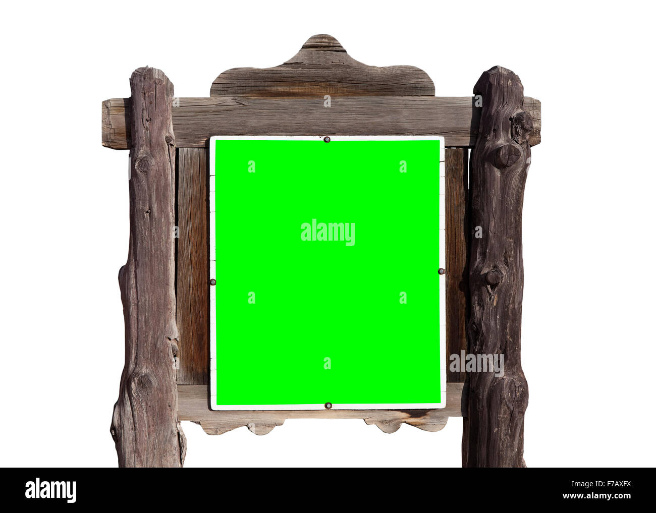 Wild West signe message rustique isolé sur blanc avec écran vert chroma insérer. Banque D'Images