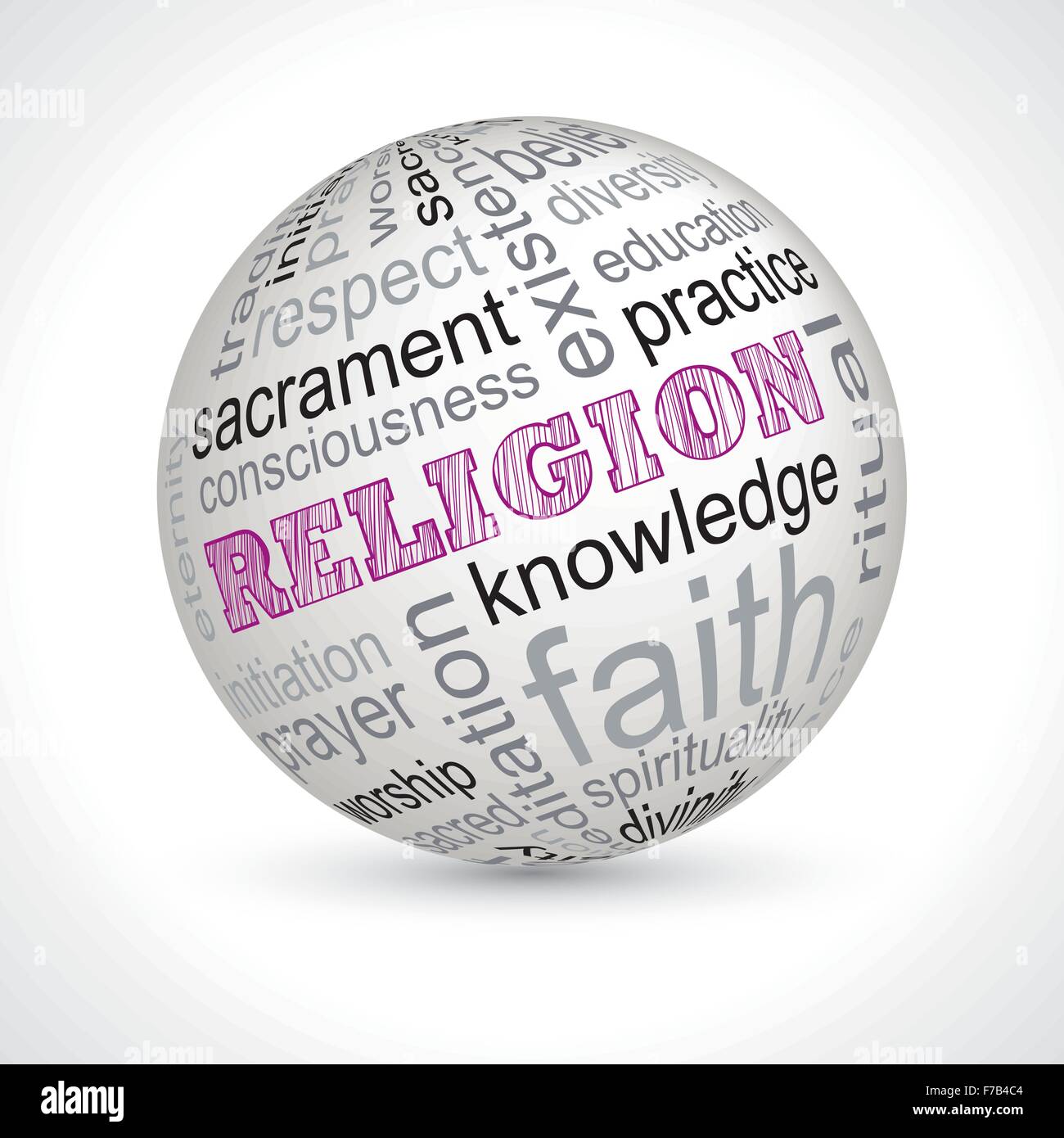 Thème mots-clés Religion sphère avec vecteur complet Illustration de Vecteur