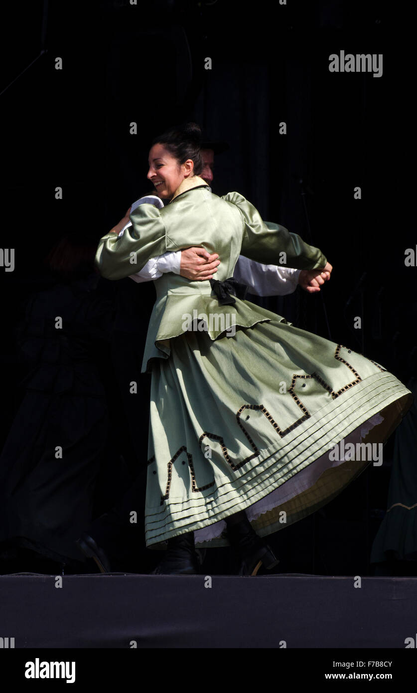 Fandango dancing,festival merce.port Vell, Barcelone Banque D'Images